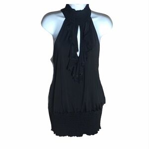 𝅺XOXO Keyhole high neck blouse Black Size XL